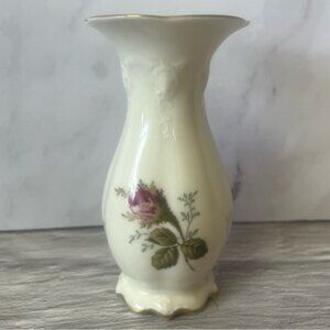 Vintage Rosenthal Group Germany Classic Moss Rose Bud Vase Ivory With Gold Borde